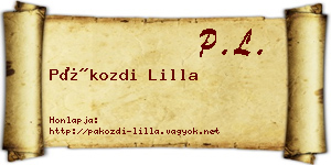 Pákozdi Lilla névjegykártya